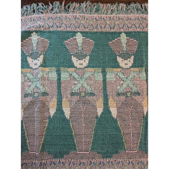 Vintage Nutcracker Tin Soldier Tapestry Throw Blanket Christmas Xmas Cottage - Picture 1 of 6